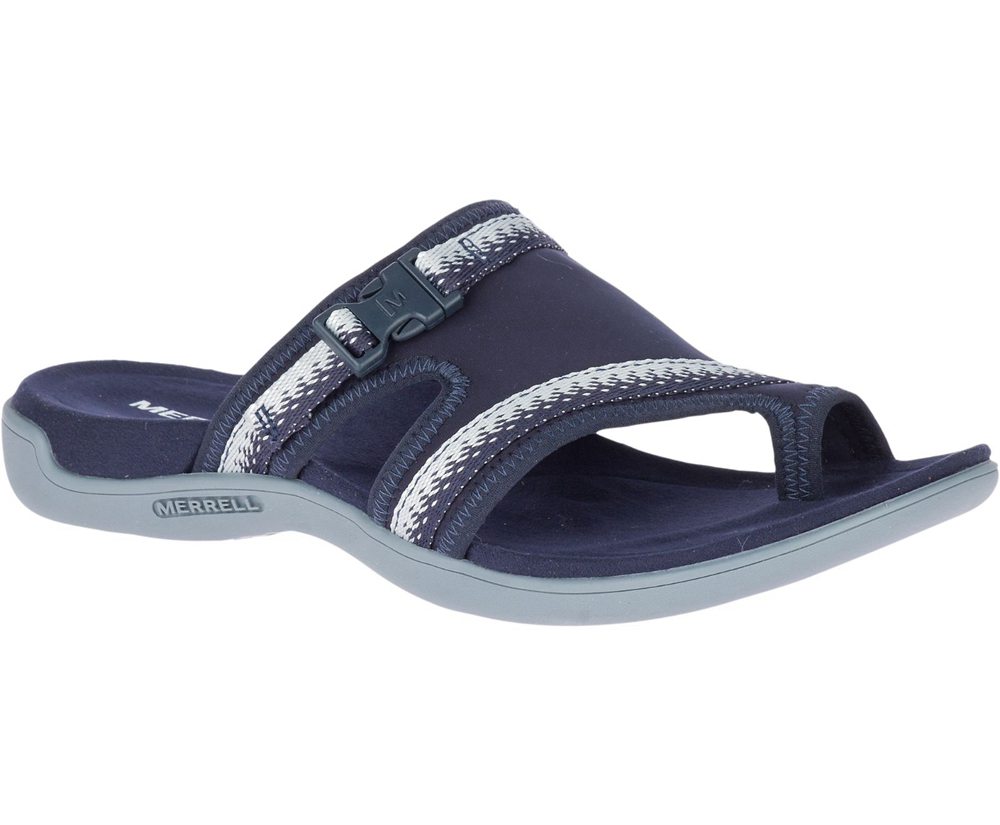 Merrell Sandals Navy/Grey - District Muri Wrap - Womens 47RCJLKVG